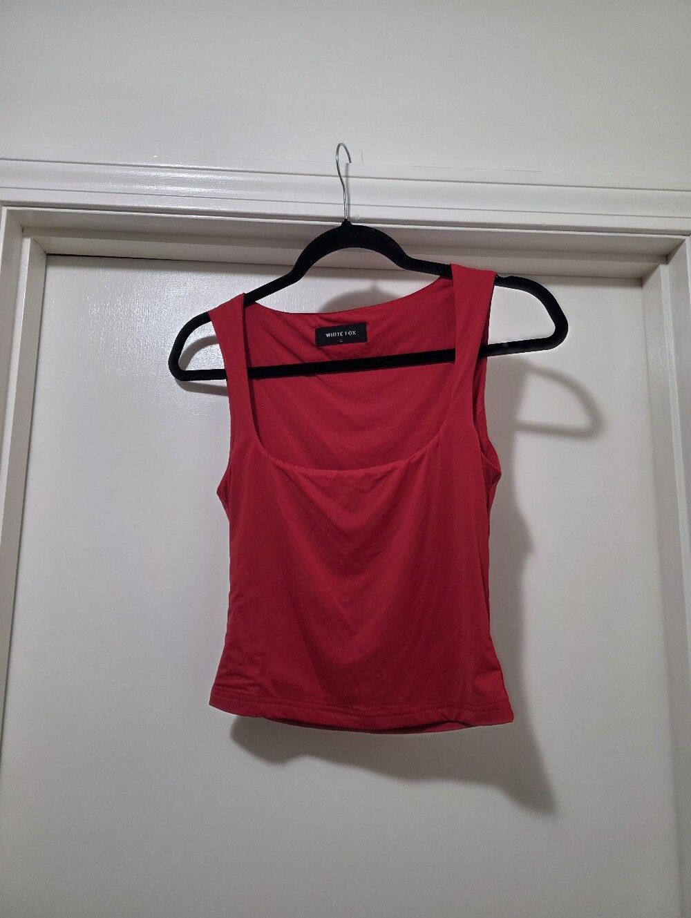 White Fox Red Square Scoop Neck Top